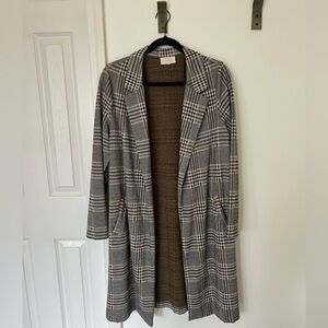 Melloday Long Plaid Oversize Blazer Size S
